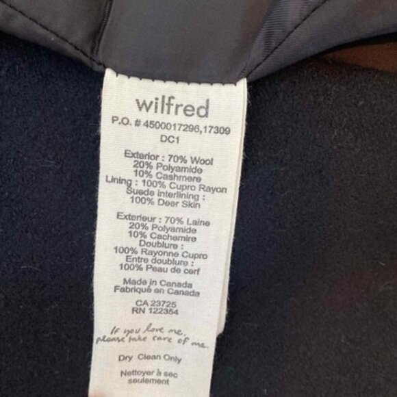 Aritzia Wilfred NWOT Cocoon Coat Wool Cashmere Mid Length Black Size XS PERFECT - Picture 11 of 14